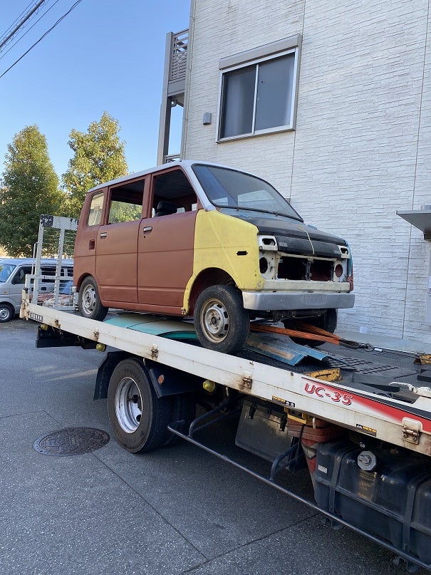 ホンダ ステップバン フロント修復と引き継ぎの作業写真